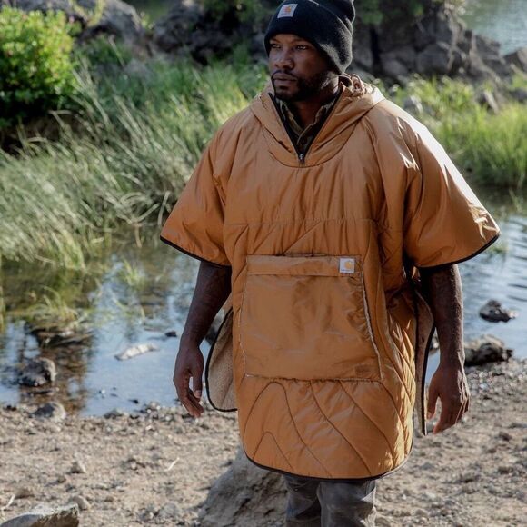 Carhartt Jackets & Blazers - Rumpl X Carhartt Unisex Carhartt Brown Oatmeal Sherpa Puffy Poncho